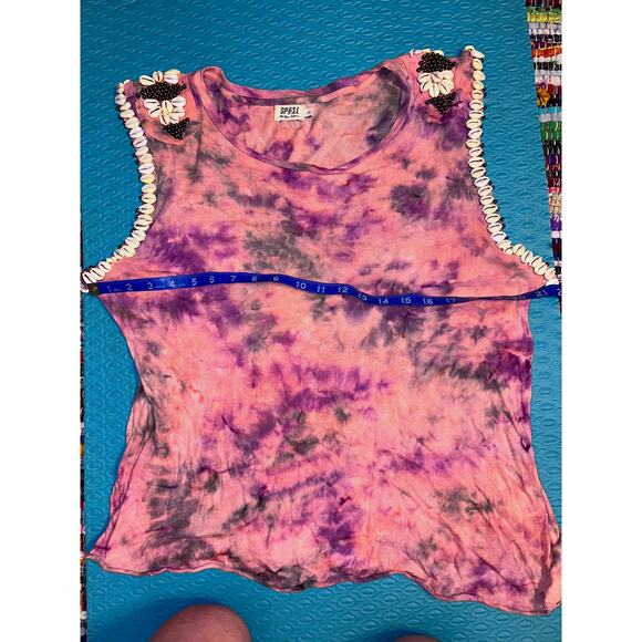 RARE SPELL DESIGNS & THE GYPSY COLLECTIVE HANALEI TIE DYE COWRIE SHELL TANK - Picture 8 of 16